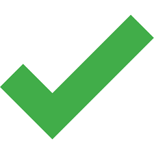 A large green tick